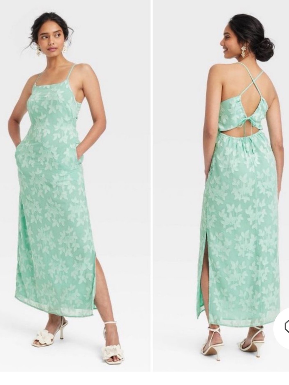 Women's Jacquard Maxi Slip Dress - A New Day